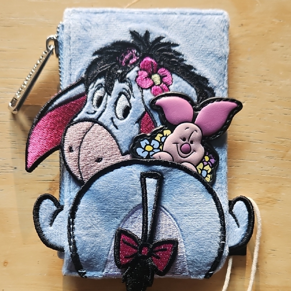 Loungefly Winnie the Pooh Eeyore and Piglet Kids Wallet - Blue and Pink - Picture 12 of 15